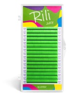 Ресницы неоновые зеленые Rili Juicy - 16 линий - MIX L 0.07 7-14мм