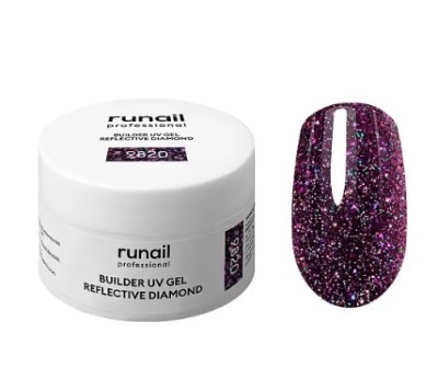 Моделирующий УФ-гель светоотражающий BUILDER UV GEL REFLECTIVE DIAMOND, 15г №9820, ruNail