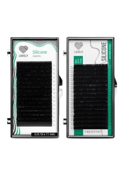 Ресницы чёрные Lovely серия "Silicone" - 16 линий D 0.07 09мм