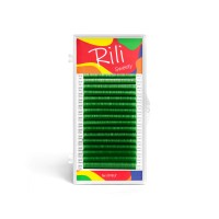 Ресницы зеленые Rili Sweety - 16 линий - MIX L 0.10 7-14mm