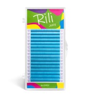 Ресницы неоновые синие Rili Juicy - 16 линий - MIX M 0.07 7-14мм