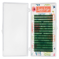 Цветные ресницы Lash&amp;Go микс 0,07/D/7-14 mm "Зеленый" (16 линий)