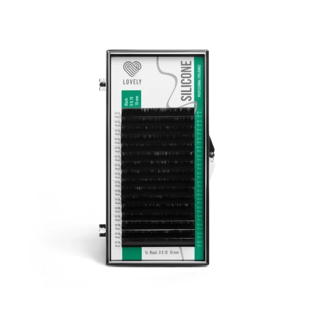 Ресницы чёрные Lovely серия "Silicone" - 16 линий M 0.10 10мм