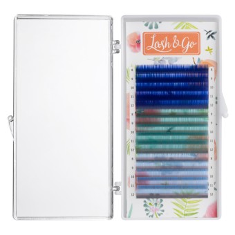 Цветные ресницы Lash&Go (микс) 0,10/C/8-12 mm «Blueberry» 15 линий Цветные ресницы Lash&Go (микс) 0,10/C/8-12 mm «Blueberry» 15 линий