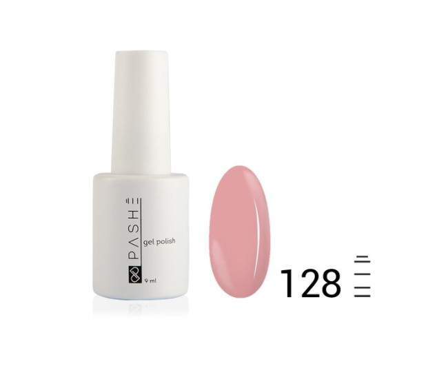 Цветной гель-лак PASHE №128 — «Легкий румянец», (9 мл)