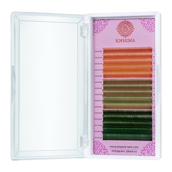 Цветные ресницы Enigma микс 0,07/C/8-12 mm "Deep forest" (15 линий)