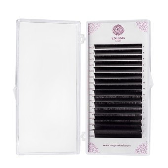 Черные ресницы Enigma light микс 0,10/D/7-14 mm (16 линий)